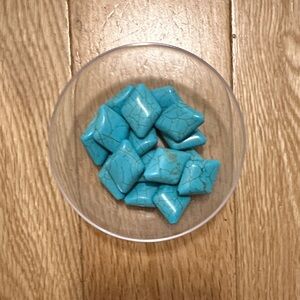 Turquoise diamond shape beads - qty 16